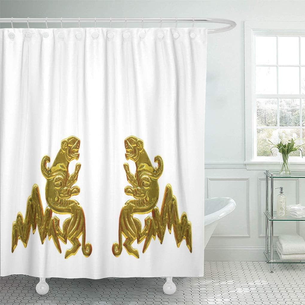 Cynlon Beautiful Ancient Figurines Of Double Irbises Mythical Scythian Flying Bathroom Decor Bath Shower Curtain 60x72 Inch Walmart Com Walmart Com