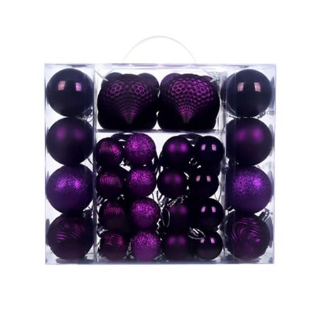 Wdhugt Christmas Ornament Set Of 48 Pieces Plastic Hanging Baubles In Multi-Size 1.5-Inch 2.5-Inch 3-Inch For Christmas Tree Decoration Home Party Festive Decorations Color G G