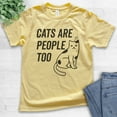 thumbnail image 2 of Kids Cats Are People Too Shirt, Youth Kids Boy Girl T-Shirt, Cat T-shirt, Kitten Shirt, Cat Lover Shirt, Yellow, Large, 2 of 4