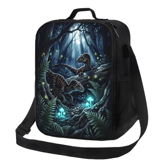 Dinosaur Lunch Box Insulated Thermal Lunch Bag Leakproof Large Capacity Reusable Lunch Box With Shoulder Strap Cooler Tote For Picnic Beach Travel Daily