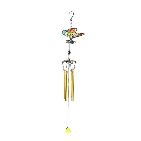 EGNMCR Hanging Ornaments Three-dimensional Iron Crafts Wind Chimes Metal Glass Pain Wind chimes