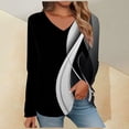 thumbnail image 2 of ZHENHONG V Neck Shirts for Women Long Sleeve, Women's Spring/Summer Printed V Neck T Shirt Base Top Long Sleeve T Shirt Going Out Tops, 2 of 6