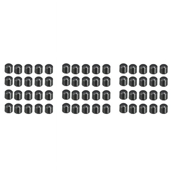 60Pcs 15X13.5mm Plastic Potentiometer Knob for 6mm Diameter D Type Shaft Guitar Volume Knob.