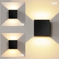 thumbnail image 3 of Aplique de pared interior/exterior Apliques de pared LED blanco cálido Cuadrado negro Apliques de pared IP65 impermeables Ángulo de haz ajustable para sala de estar, dormitorio, pasillo, balcón, patio, 3 of 7