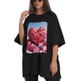 thumbnail image 4 of Plus Size Shirt for Women Oversized Black Tops for Women Short Sleeves Shirt for Women Valentine's Day (9) T Shirt Crewneck Shirt for Women M, 4 of 5