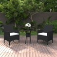 thumbnail image 1 of vidaXL 3 Piece Garden Dining Set Poly Rattan Black, 1 of 1