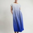 thumbnail image 2 of Pejock Women's Casual Loose Sundress Summer Sleeveless Retro Long Dress Oversized Cotton And Linen Maxi Dresses Solid Crewneck Swing Dress Flowy Tiered Maxi Beach Dress with Pockets S-5XL, 2 of 5