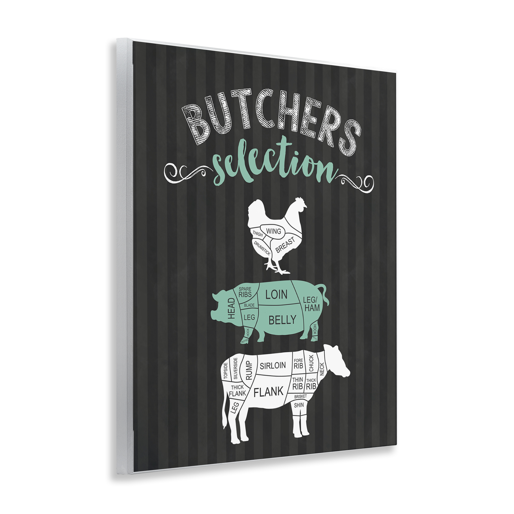 Butchers Selection Black & Green Wall Plaque Art, design by Lettered and Lined
