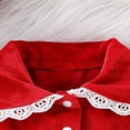 thumbnail image 5 of Lenpel Newborn Infant Velvet Bodysuits Unisex Baby Boy Girl Long Sleeve Half Button Collared Christmas Rompers Fall Winter Outfits(Red,12-18 Months), 5 of 7
