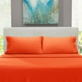thumbnail image 3 of 1800 Thread Count 4 Piece Deep Pocket Egyptian Comfort Bedroom Bedding Sheet Set King Size Orange Colour, 3 of 6