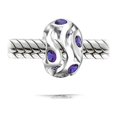 thumbnail image 2 of Bling Jewelry Womens Wave Cubic Zirconia Charm Bead Simulated Sapphire or Amethyst Sterling Silver, 2 of 3
