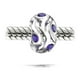 Perle de Charme Améthyste CZ Simulée Vague Violette pour les Femmes.925 Argent Sterling pour Bracelet Européen Mois de Naissance Février – image 2 sur 3