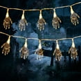 thumbnail image 6 of Halloween String Lights, Battery Powered LED Lights, Pumpkin Bat Ghost Shapes, Weatherproof IP65, 9.84FT Reusable Decorative Lighting for Indoor Outdoor Halloween Party Decor, 6 of 8