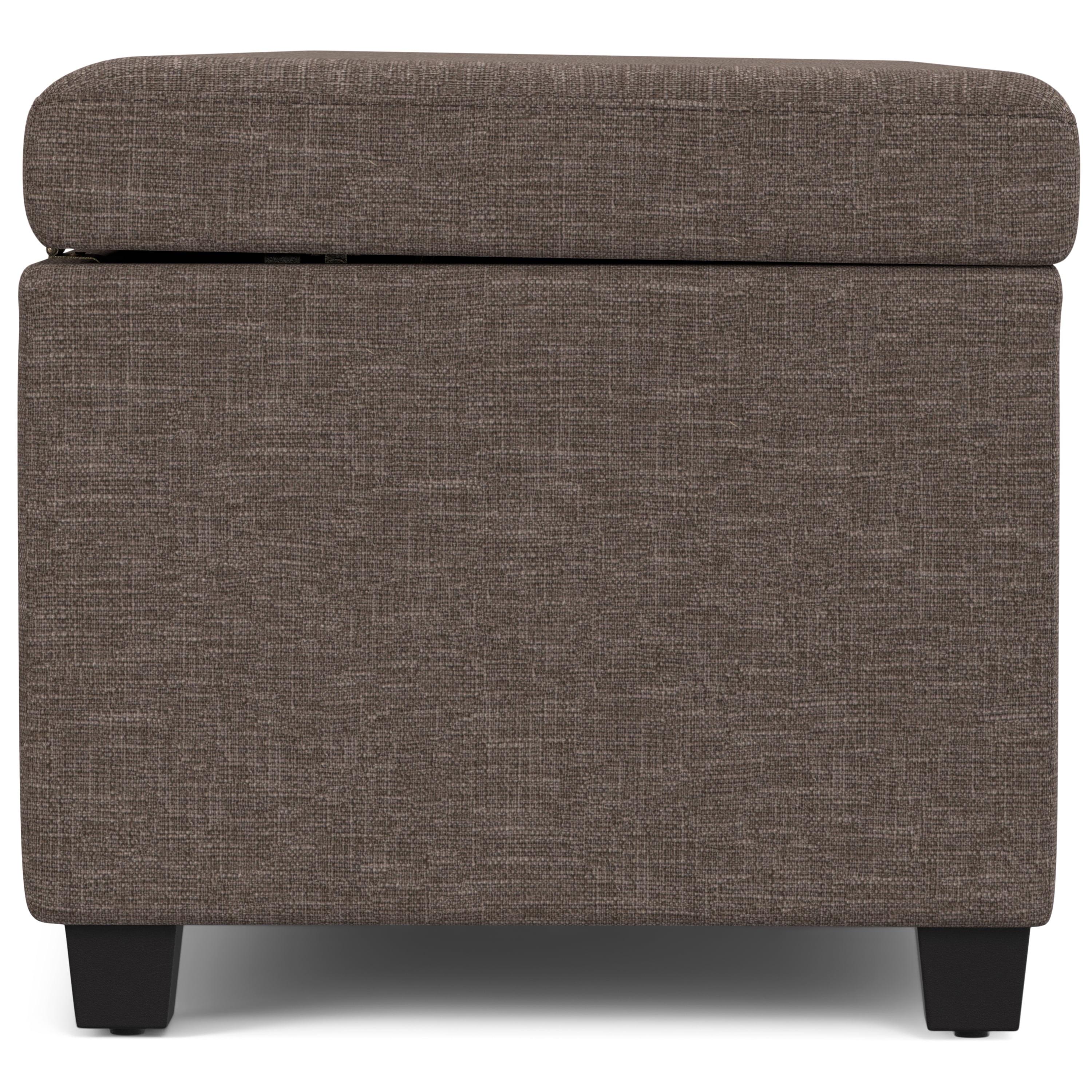 Avalon 54 inch Wide Contemporary Extra Large Storage Ottoman Bench in Fawn Brown Polyester Linen Fabric