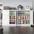 thumbnail image 2 of SOLAURA Metal Storage Cabinet with Locking Doors and Adjustable Shelves, Small Lockable Storage Cabinet Steel Office Cabinet for Home Office, Garage, Kitchen (White), 2 of 8