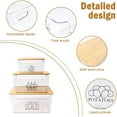 thumbnail image 4 of Pethiy Potato and Onion Storage Bins,Kitchen Vegetable Storage Set of 3,Stackable Potato Storage Onion Keeper Garlic Container with Transparent Acrylic Potato Bin with Bamboo Lid, 4 of 8