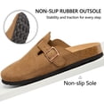 thumbnail image 5 of Ecetana Suede Clogs for Men Leather Mules Soft Potato Shoes Slip On Sandals with Arch Support & Adjustable Buckle, 5 of 6