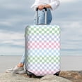 thumbnail image 3 of Lsque Colorful Checkerboard Printed Luggage Cover, Travel Luggage Protector,Scratch and Dirt Resistant, Fits 18-32 Inch Luggage - X-Large, 3 of 9