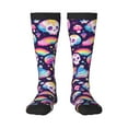 thumbnail image 1 of Fotbe Skull colorful mushroom rainbow Calcetas Divertidas Estampadas para Hombre y Mujer, Calcetas de Algodón hasta la Rodilla para Caminar, Correr, Enfermería y Embarazo, 1 of 6