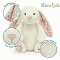 thumbnail image 5 of Kiewfjdk Easter Bunny Plush Toys Blossom White, 12" Soft Plush Bunny Stuffed Animal with Floppy Ears, Easter Decorations & Basket Stuffers, Long Ear Stuffed Rabbit Toys for Kids, Boys, Girls Age 3+, 5 of 9