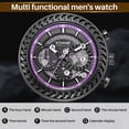 thumbnail image 4 of Mens Watches Casual Chronograph Waterproof Sport Military Watch Quartz Watch for Men, 4 of 9
