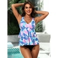 thumbnail image 3 of Charmo Ruffled V Neck Swim Tops for Womens Flowy Tankini Tops Padded Bathing Suit Tops(No Bottoms?, 3 of 8