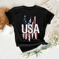 thumbnail image 2 of KALE 4th of July Short Sleeve Shirts for Women American Flag Patriotic 2D Independence Day Print Casual Sports T Shirt Y2K Clothes Black XL, 2 of 7