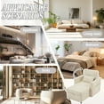 thumbnail image 3 of Morden Sleeper Chair with Hidden Storage Box, Multi-Functional Sofa Bed Chair with Phone Bracket, Chenille Single Futon Recliner for Living Room, Bedroom, Beige, 3 of 7