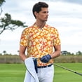 thumbnail image 6 of Balery Orchids Flowers Printed Men’s Short Sleeve Polo Shirt, Midweight Men's Shirt,Golf Polo shirts -Small, 6 of 9