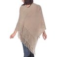 thumbnail image 3 of White Mark Poncho en Tricot à Franges pour Femme, Taille Unique, 3 of 5