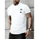 thumbnail image 2 of Camiseta de manga corta con cuello redondo y estampado de cocoteros, 100 % algodón, informal, de verano, para hombre, 2 of 4
