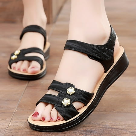 

Middle-aged mother sandals summer new outdoor casual fashion heel soft bottom non-slip wear-resistant shoes for the elderly