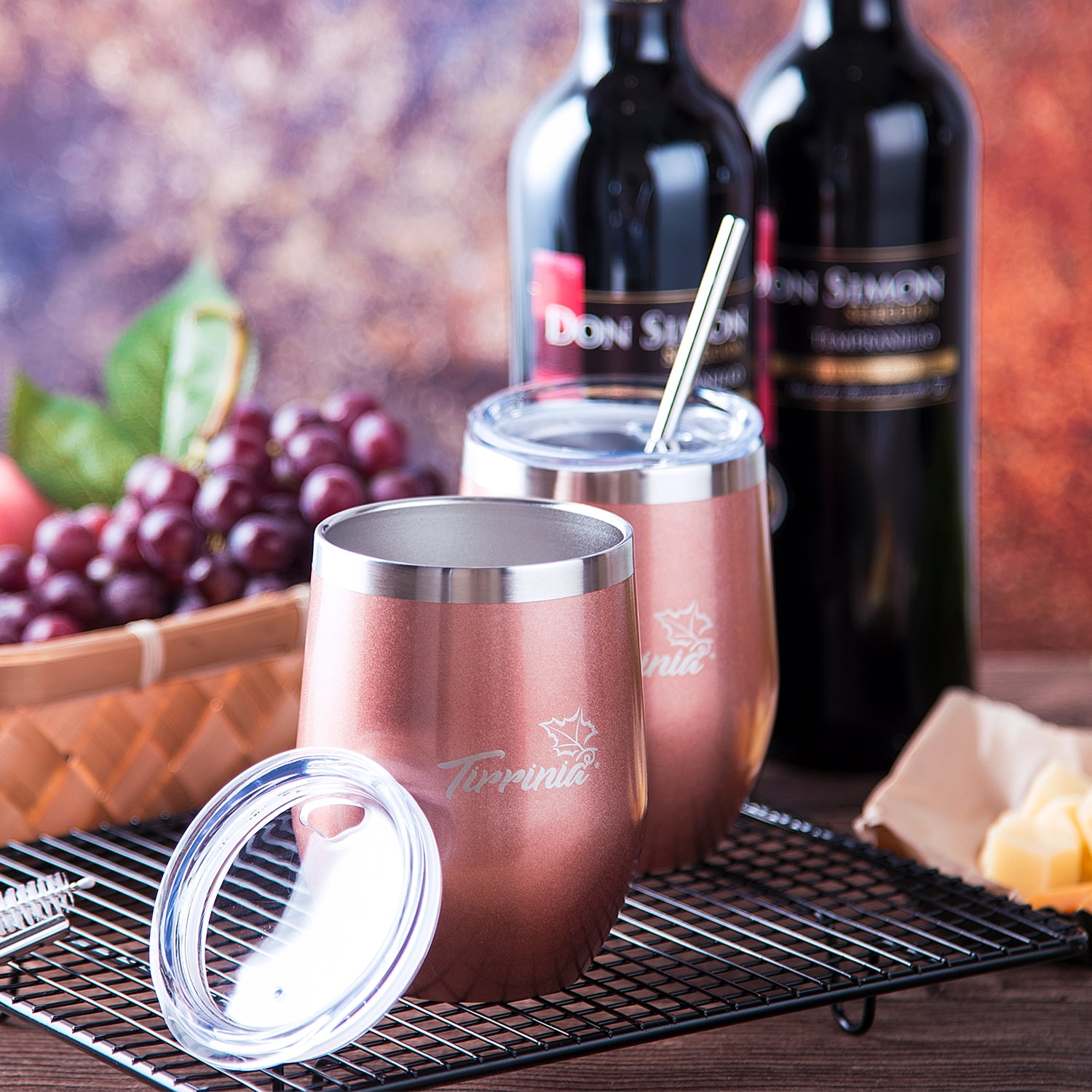 Wine Tumbler & Wine Bucket Gift Set. 12oz Double Wall Stainless Steel –  Tilvini