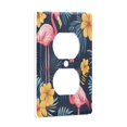 thumbnail image 2 of Yayeee Duplex Wall Plate 1-Gang 4.5"x2.7" Home Receptacle Light Switch Decorative Outlet Cover, Red Floral Flamingo, 2 of 7