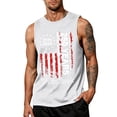 thumbnail image 2 of 250th Anniversary Usa Shirt for Men 4th Of July Usa Independence Day Shirt Retro American Flag Graphic Sleeveless Patriotic Tee We the People Crew-Neck Tops,White M, 2 of 3