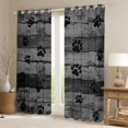 thumbnail image 2 of Homewish Grunge Dog Paws Kitchen Curtains,Country Farmhouse Cabin Black Out Curtains Pack of 2 (42x63 Each),Gray, 2 of 6