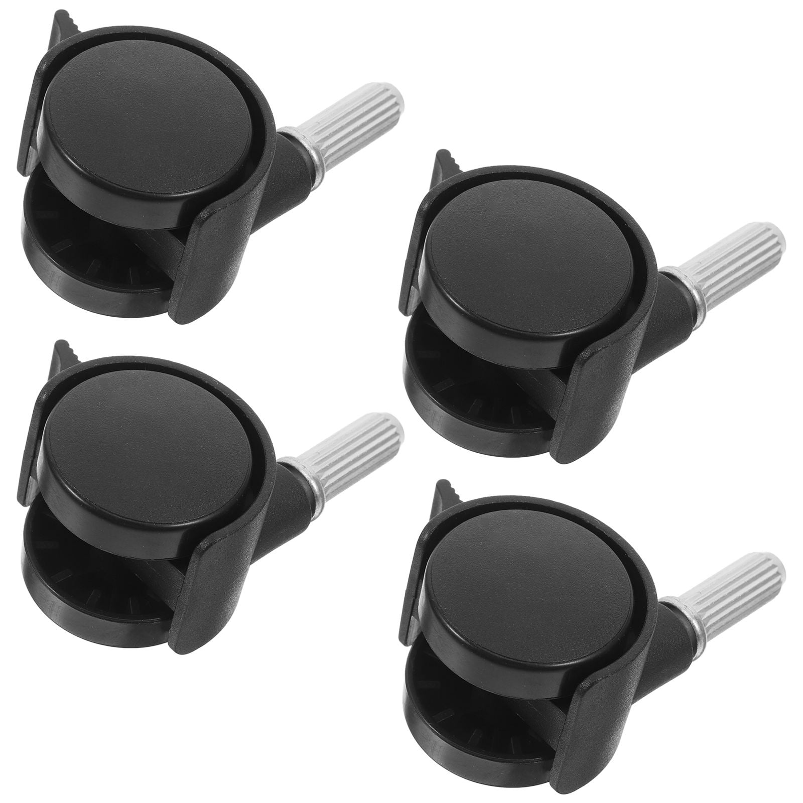 ADDHAT  PU Swivel Caster Wheels with Locking Brakes for Chair Use Black Heavy Duty