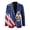American Eagle, variant on Classic Fit Classic Fit Sport Coats, USA Flag Print Polyester Midweight Formal Suit Jacket for Casual Summer