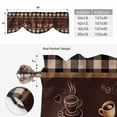 thumbnail image 6 of Vintage Coffee Time Tie Up Valance Curtains for Windows, Kitchen Curtains Window Treatments, Farmhouse Desserts Black White Plaid Short Window Shades Valances for Bedroom Bathroom Cafe 54"x18", 6 of 8