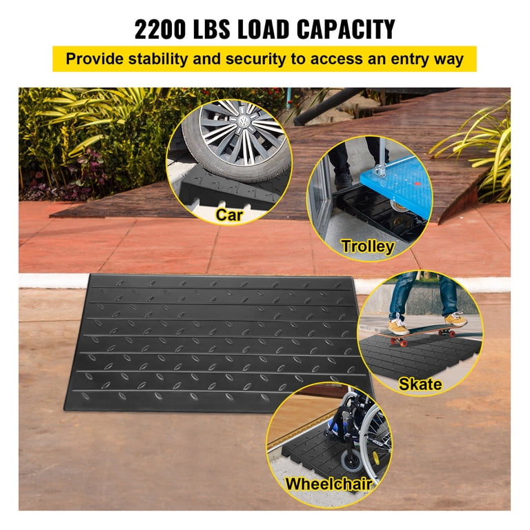 KFFKFF Rubber Threshold Ramp, 3-Inch Rise Cable Channels photo 5