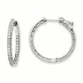 thumbnail image 1 of Sterling Silver Rhodium-plated CZ In and Out Hoop Earrings QE11072, 1 of 2