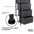 thumbnail image 4 of Comoda Cajonera de 4 Cajones Mueble Organizador Tela Madera gris M, 4 of 5