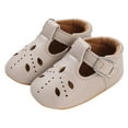 thumbnail image 2 of ZHOGXU Children Boys Girls Summer Shoes Flat Bottom Non Hollow Out Solid Color Comfortable Breathable Shoes For Casual Daily Wear,Beige,0-6 Months, 2 of 9