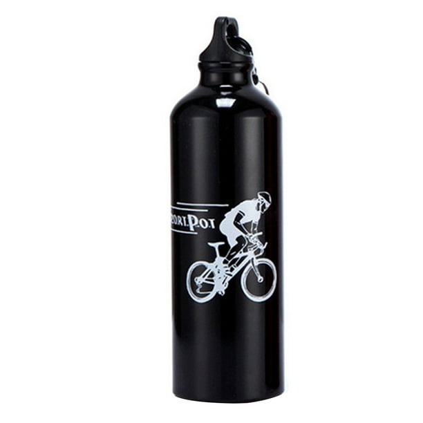 Naiovety 750ml Ciclismo Camping Agua Bicicleta Deportes al aire libre Aleación de aluminio Botella de agua Botella de metal portátil Bicicleta Botella Ciclismo negro Naiovety OD1115-01