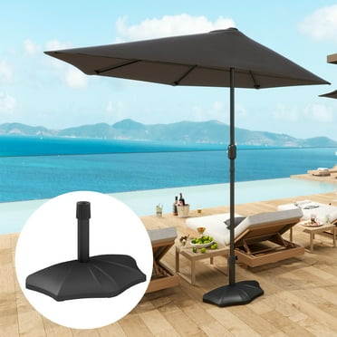 Outsunny Patio Umbrella Base, 26 lbs Concrete Heavy Duty Patio Umbrella Holder for 1.5"/1.9" Umbrella Poles, Black