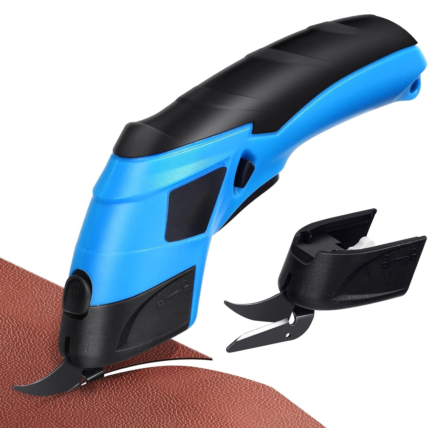 Electric Scissors,Cordless Scissors, Fabric Scissors with Replacement Cutting Blade, Box Cutter for Cardboard, Craft, Fabric, Carpet, Leather
