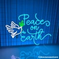 thumbnail image 4 of Glowneon Peace on Earth Neon Sign, Dove Bird Led Sign, Christmas Sign, Peaceful World Gift Decor, 4 of 5