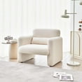 thumbnail image 3 of Accent Arm Chair Lamb Fleece Fabric Sofa Modern Single Sofa with Support Pillow Tool-Free Assembly 1-Piece - Beige, 3 of 5