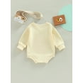 thumbnail image 4 of Bagilaanoe Newborn Baby Girl Boy Casual Rompers Letter Print Long Sleeve Bodysuits 6M 12M 18M 24M Infant Casual One Piece Short Jumpsuit, 4 of 7
