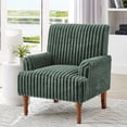 thumbnail image 4 of S-HOME Classic Mid-Century Modern Chair Plush Upholstered Armchair with 9-Inch Solid Wood Legs for Living Room Seating, Green, 4 of 10